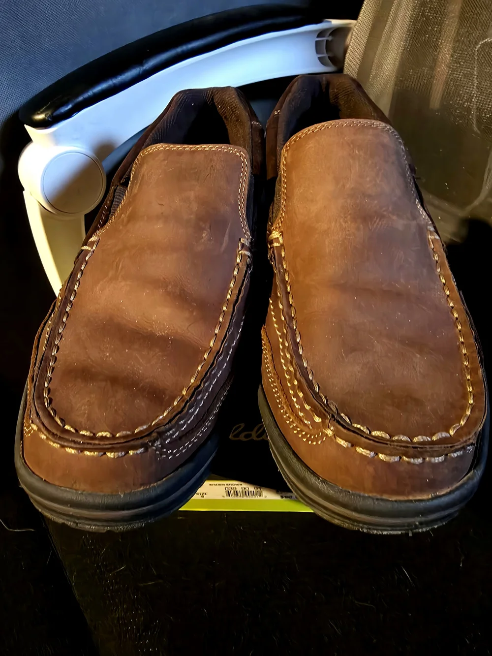 Eddie Bauer Men's Brown Suede Slip-On Loafers